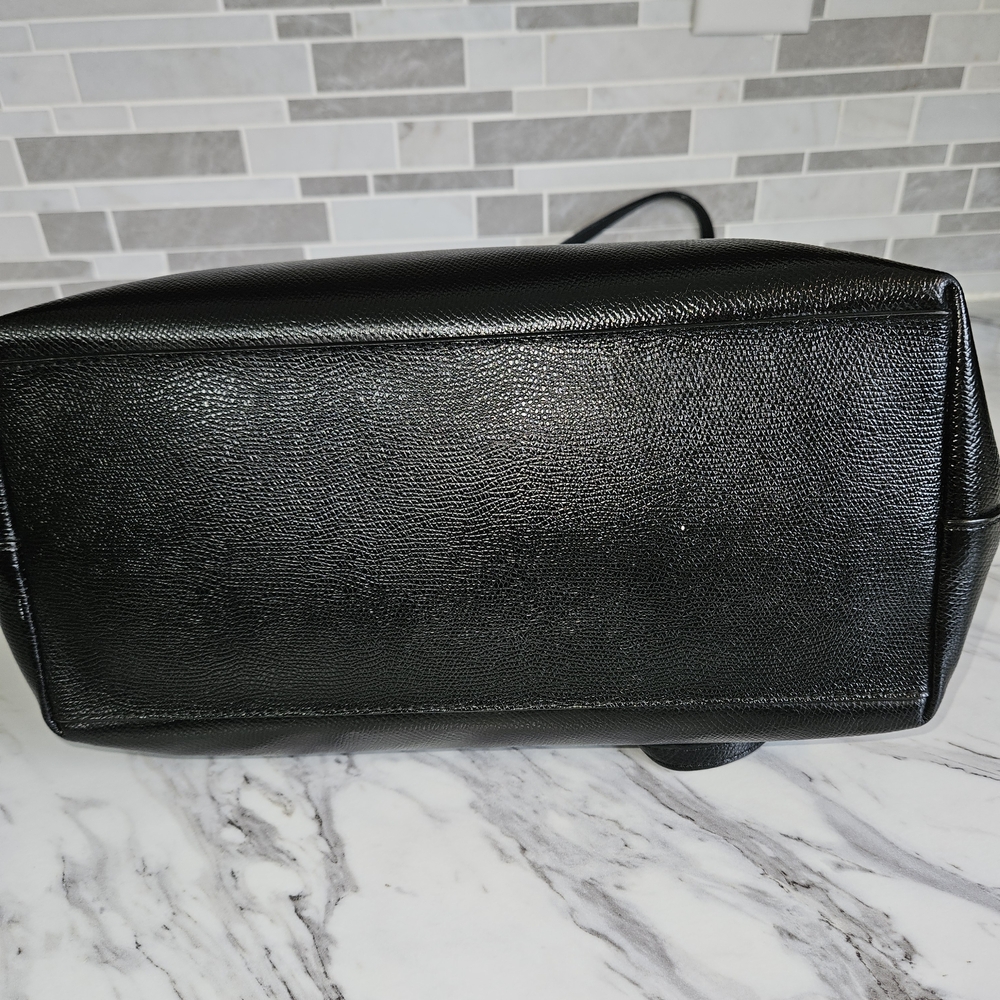 Coach Black Pebbled Leather Tote with Gold Hardware - Picture 3 of 4